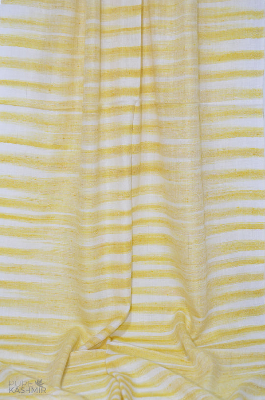 Yellow Ikat Pattern Handwoven Cashmere Pashmina Scarf