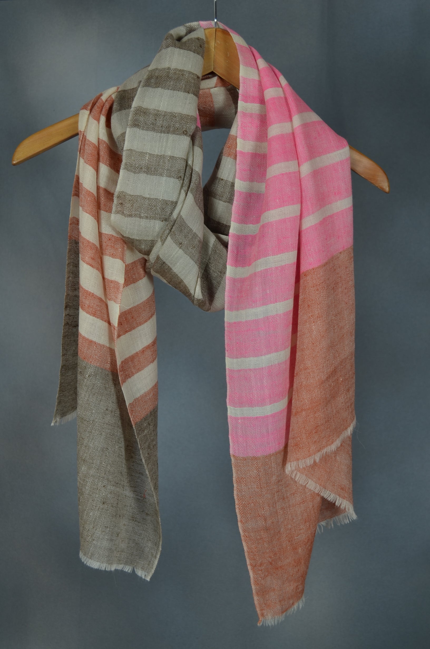 Multi Pattern Check Handwoven Cashmere Pashmina Scarf