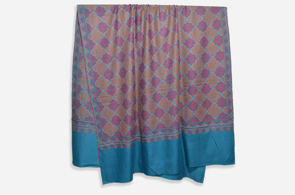 Pine Green Pashmina Jamawar Shawl