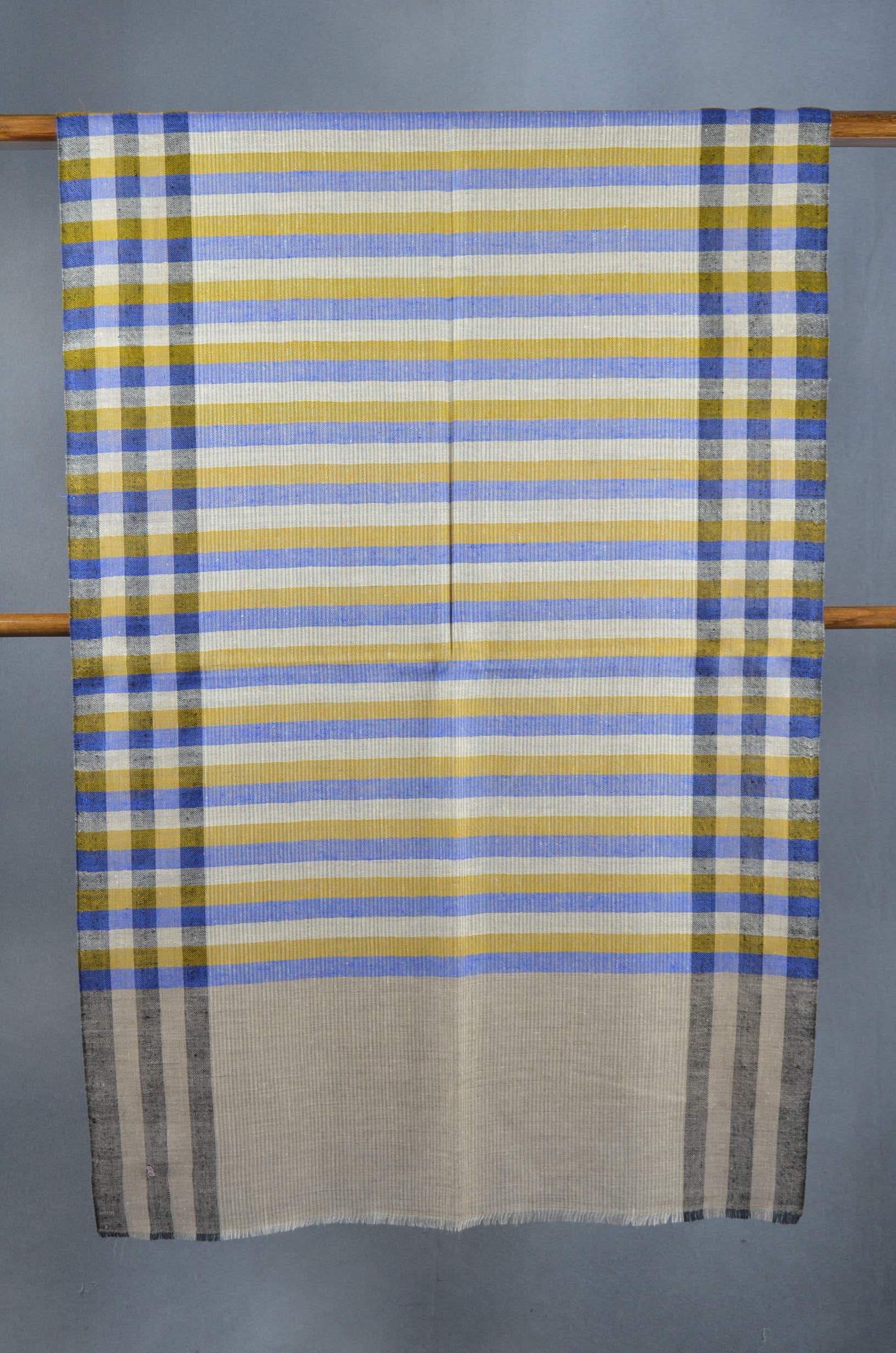 Multi Color Big Stripe Handwoven Cashmere Pashmina Scarf