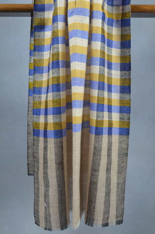Multi Color Big Stripe Handwoven Cashmere Pashmina Scarf