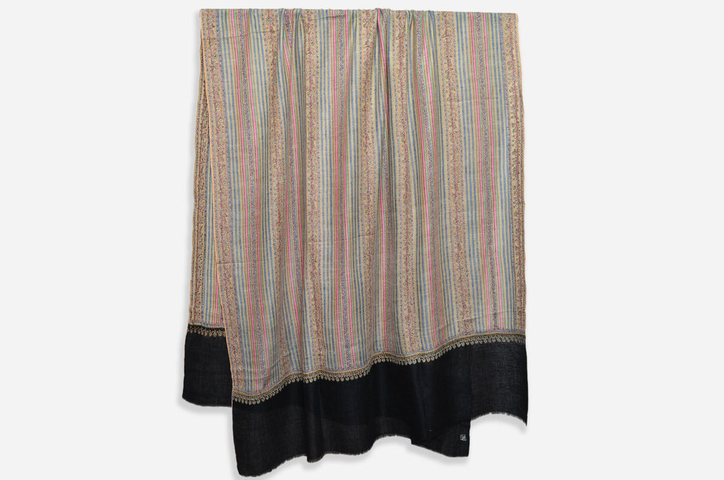 Designer Black and Natural Pashmina Jali