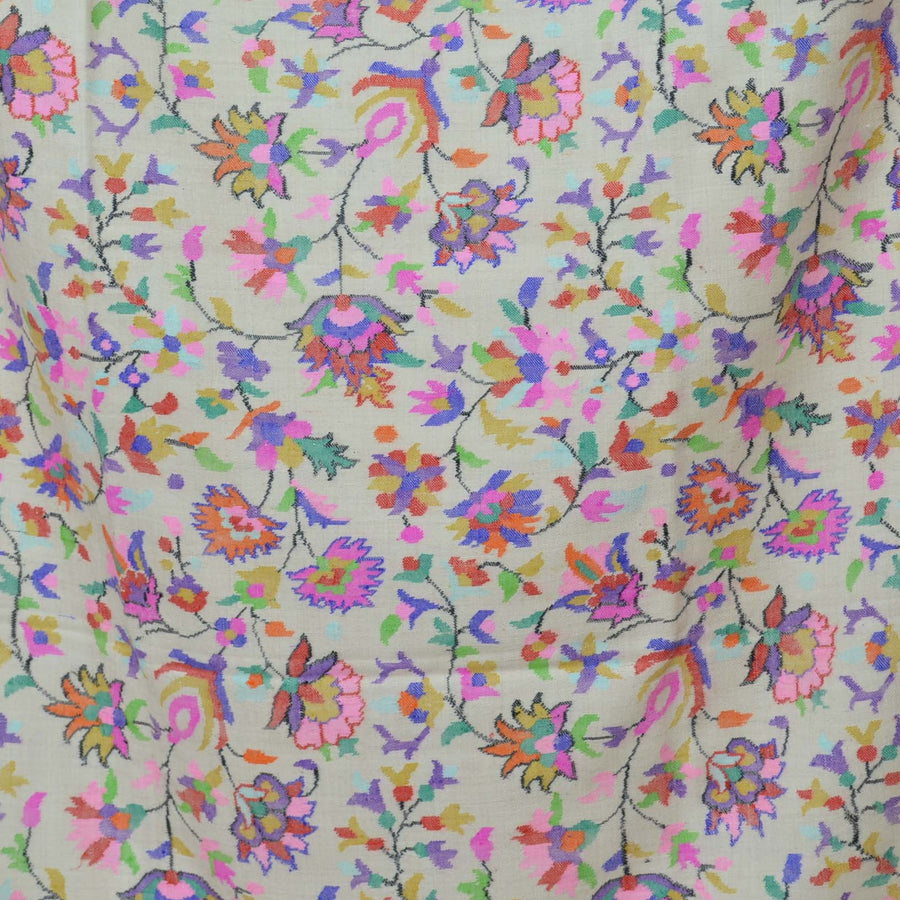 Ivory Kani Jamawar Pashmina Shawl
