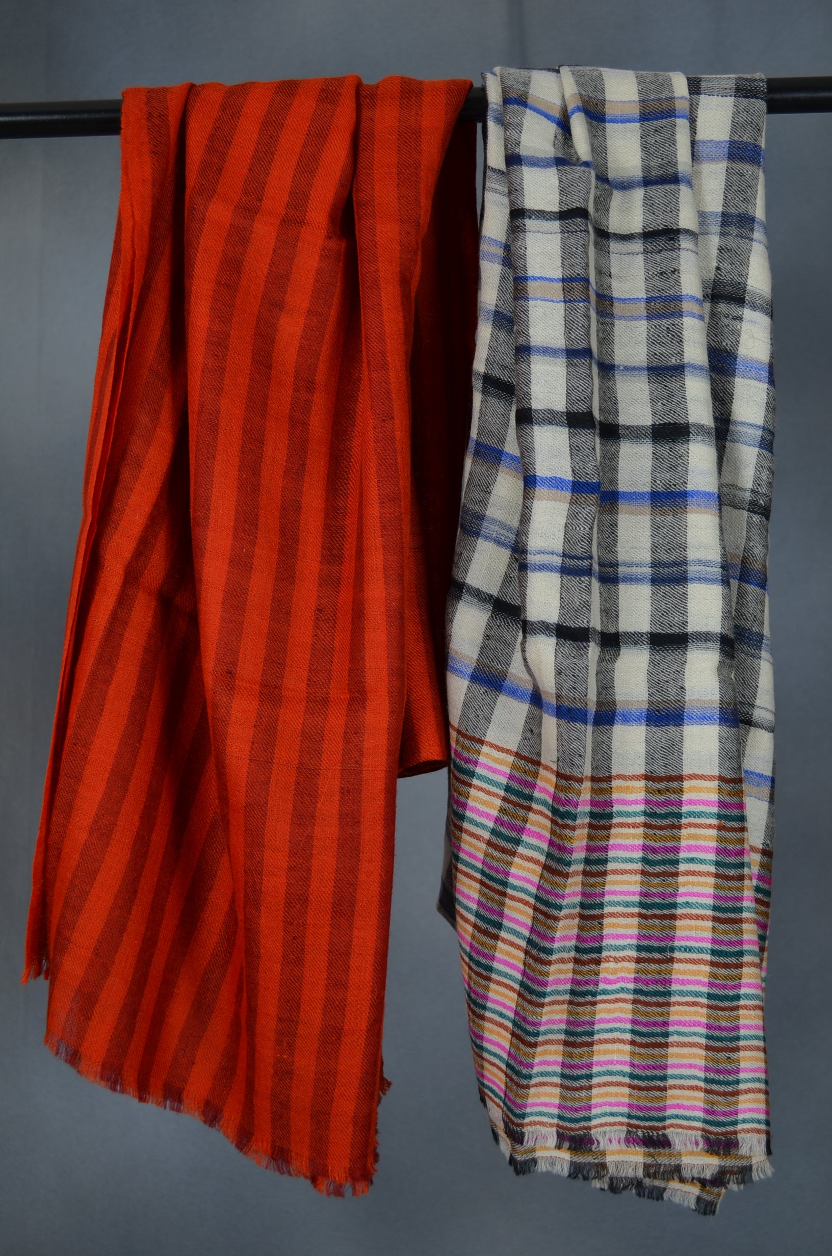 Black & White Handwoven Cashmere Pashmina Scarf