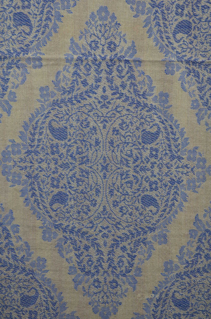 Ivory Base Jacquard Weave Merino Scarf