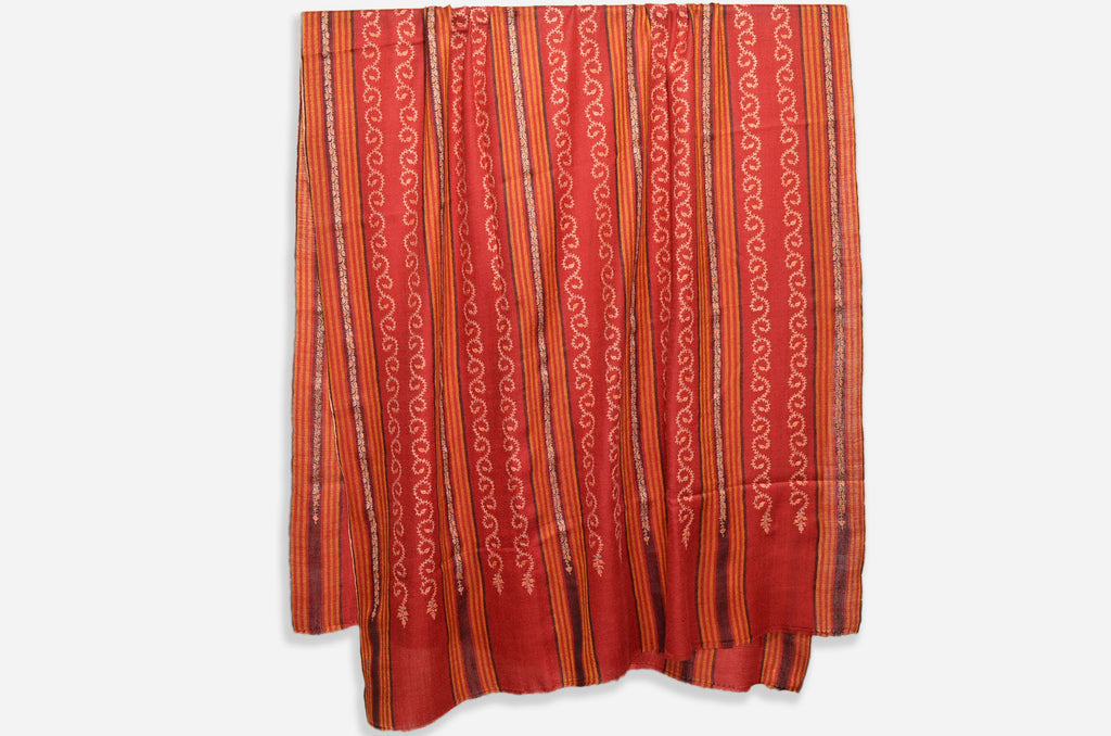 Red Strips Pashmina Jali
