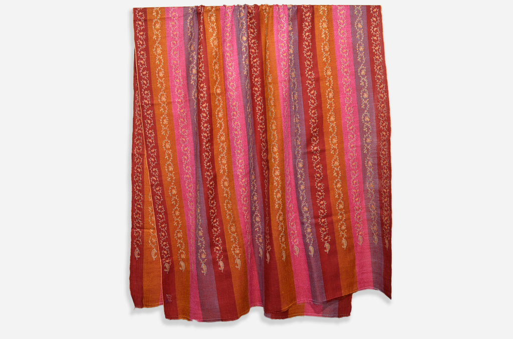 Red Strips Pashmina Jali