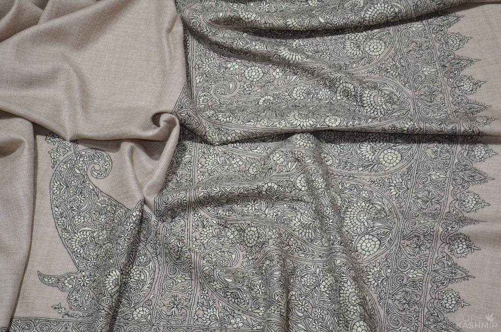 Mughal Cashmere Pashmina Shawl with Stunningly Pretty Border