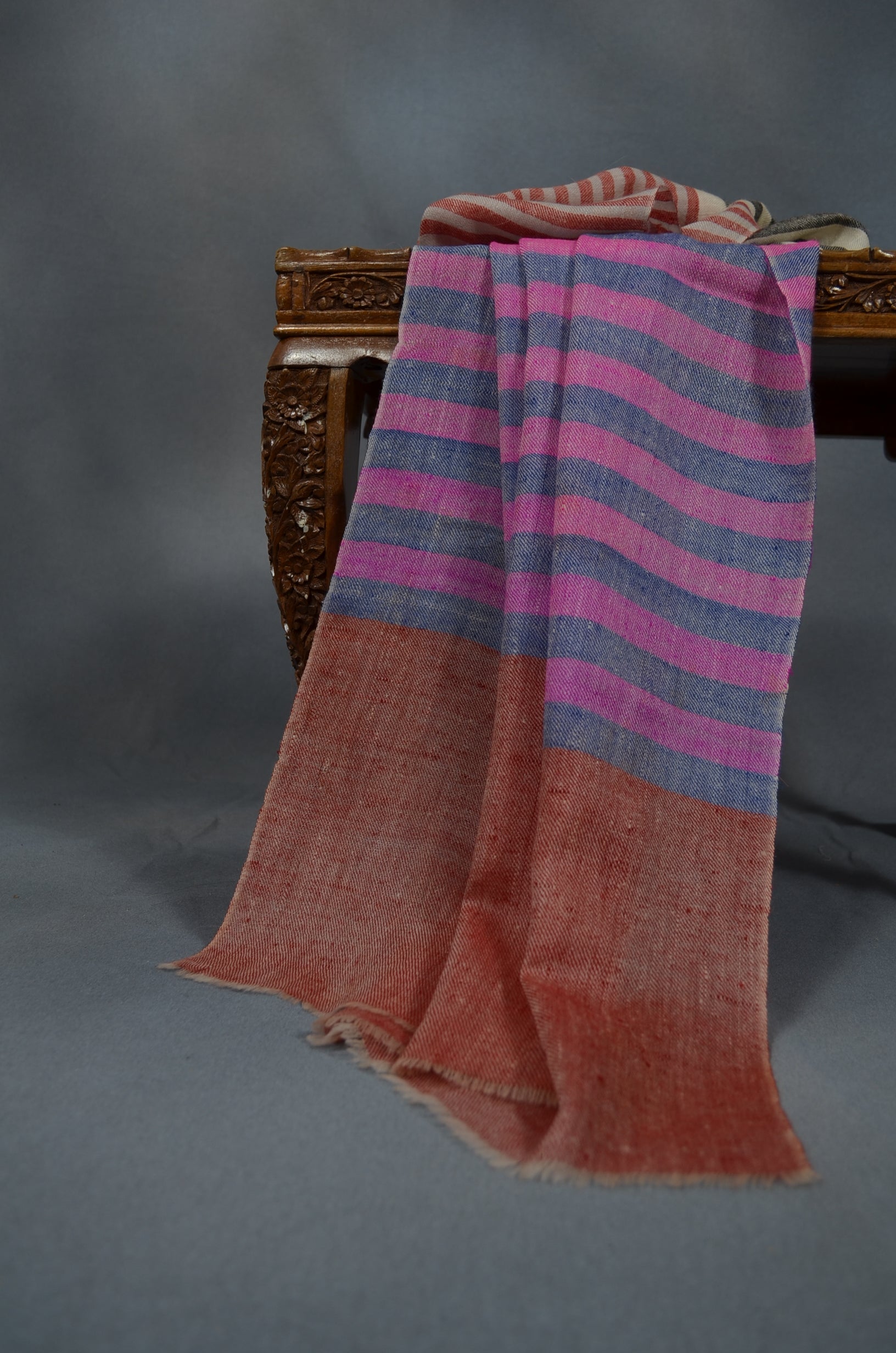 Multi Pattern Check Handwoven Cashmere Pashmina Scarf