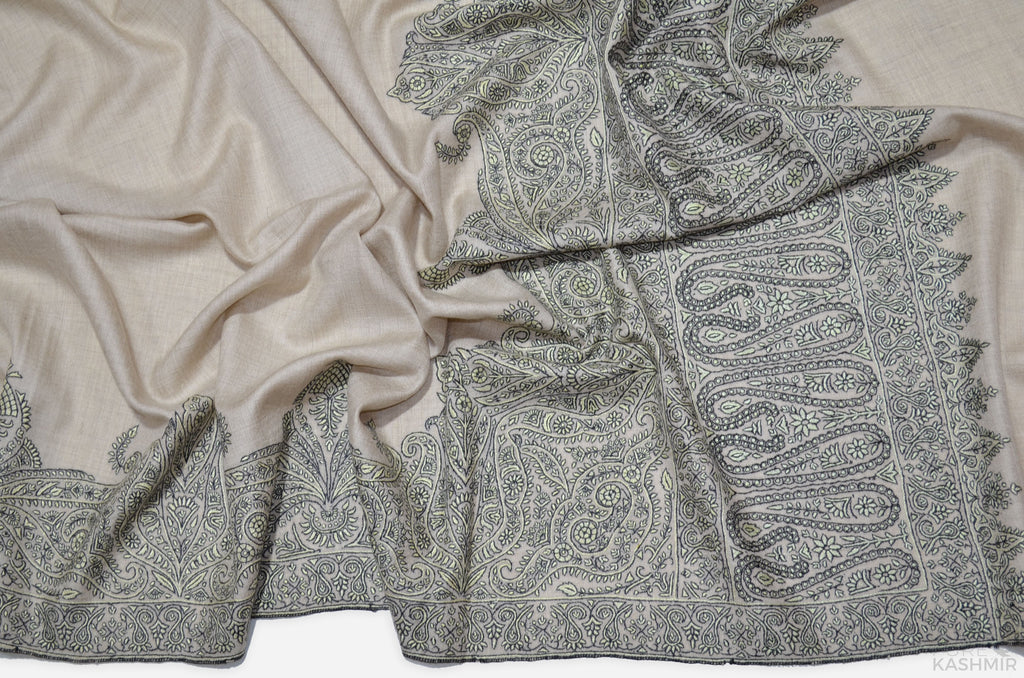 Mughal Cashmere Pashmina Shawl with Stunningly Pretty Border