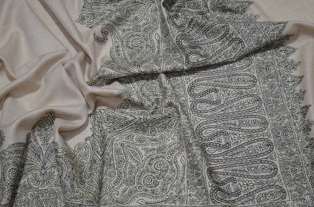 Mughal Cashmere Pashmina Shawl with Stunningly Pretty Border