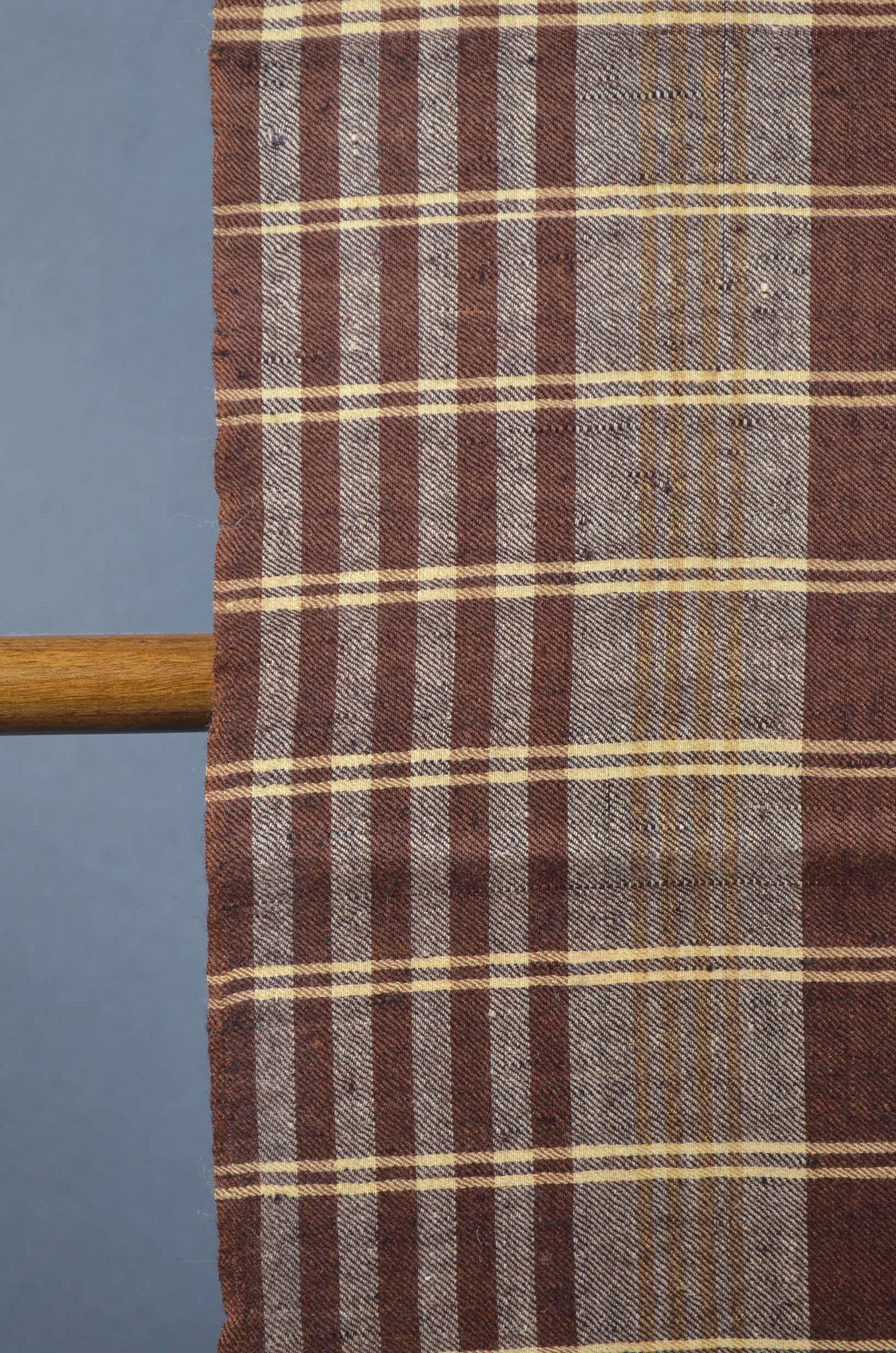 Chocolate Check Handwoven Cashmere Pashmina Scarf