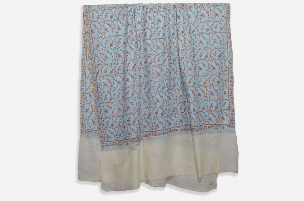 Designer Ivory and Baby Blue Jali
