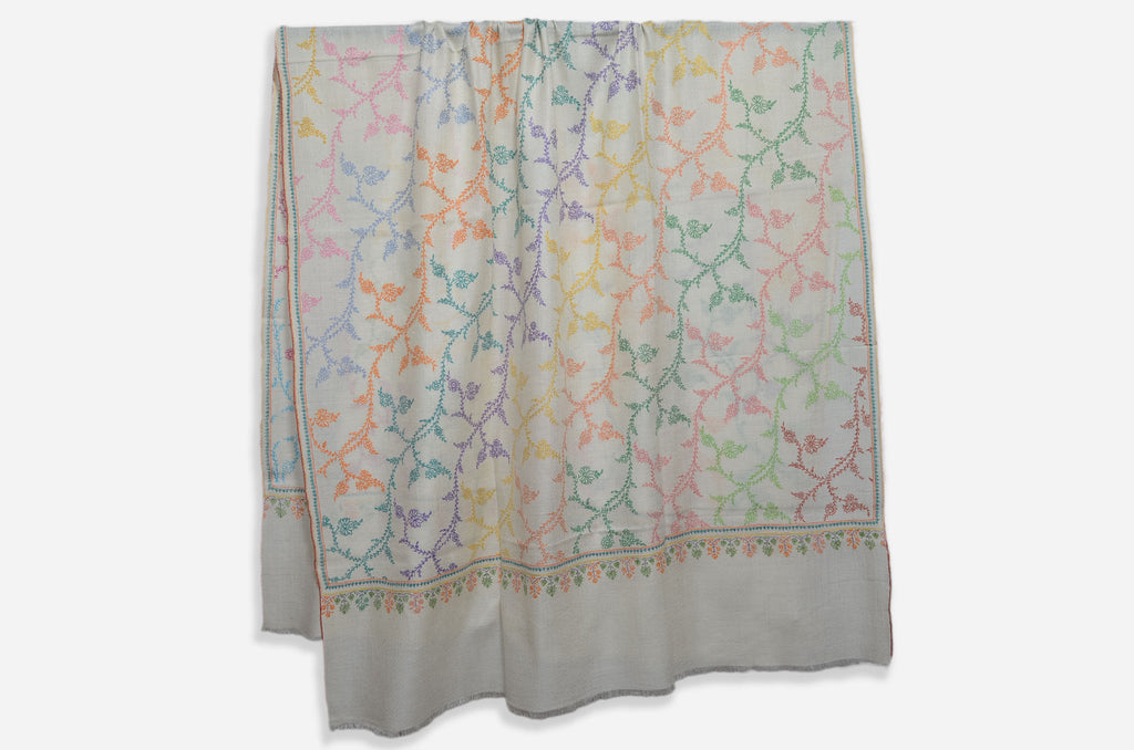 Ivory Jali with Amazing Multicolor Embroidery
