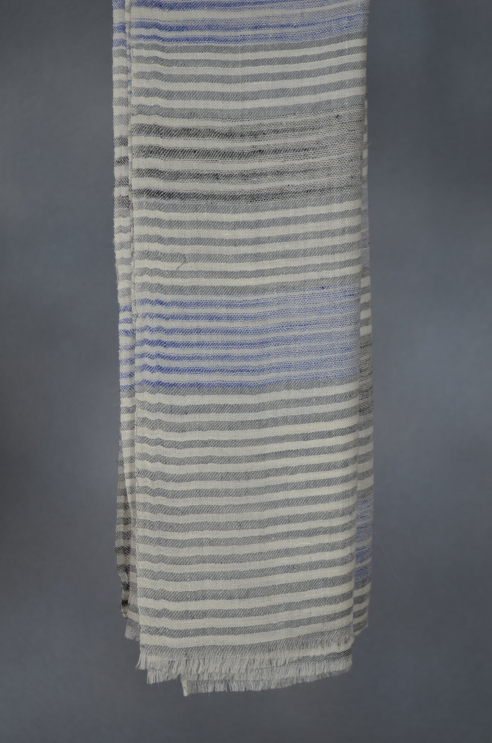 Blue & Black Handwoven Cashmere Pashmina Scarf
