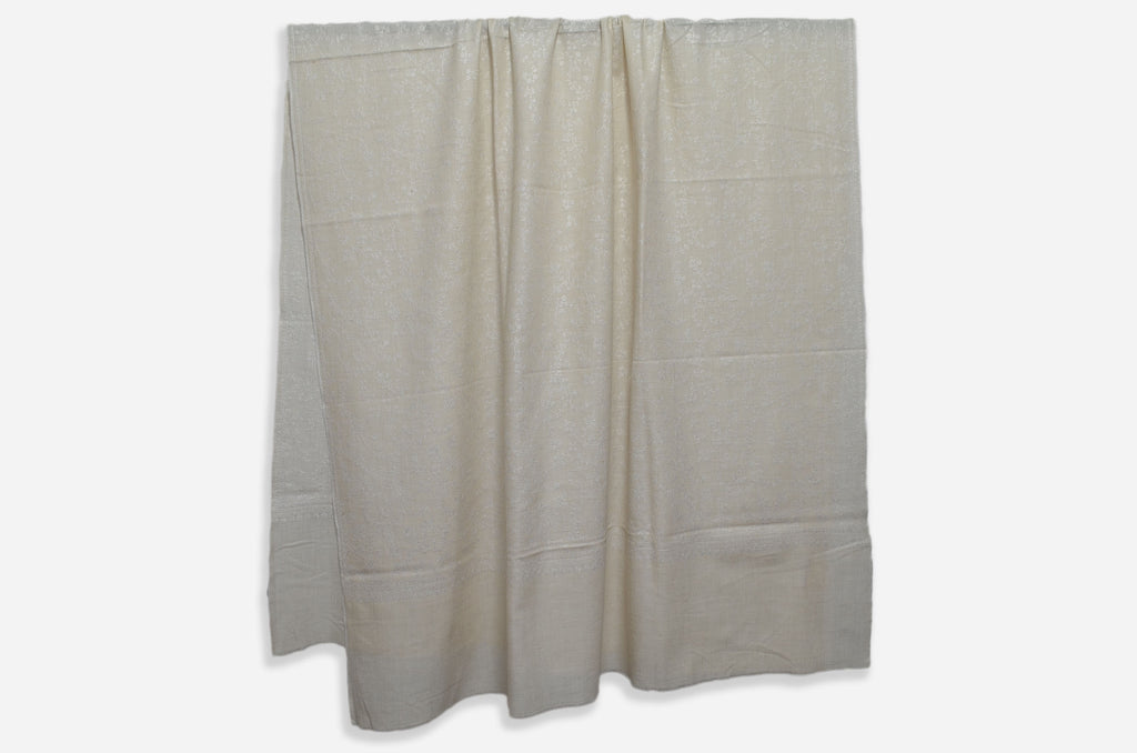 Ivory Jali with White Embroidery