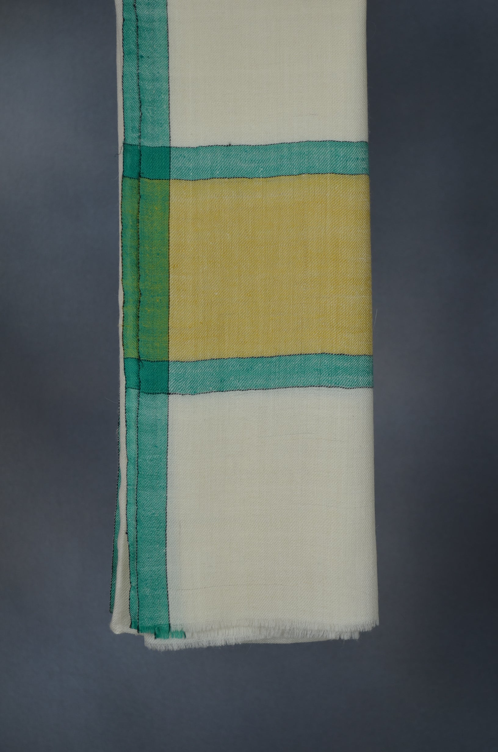 Border Pattern Handwoven Cashmere Pashmina Scarf