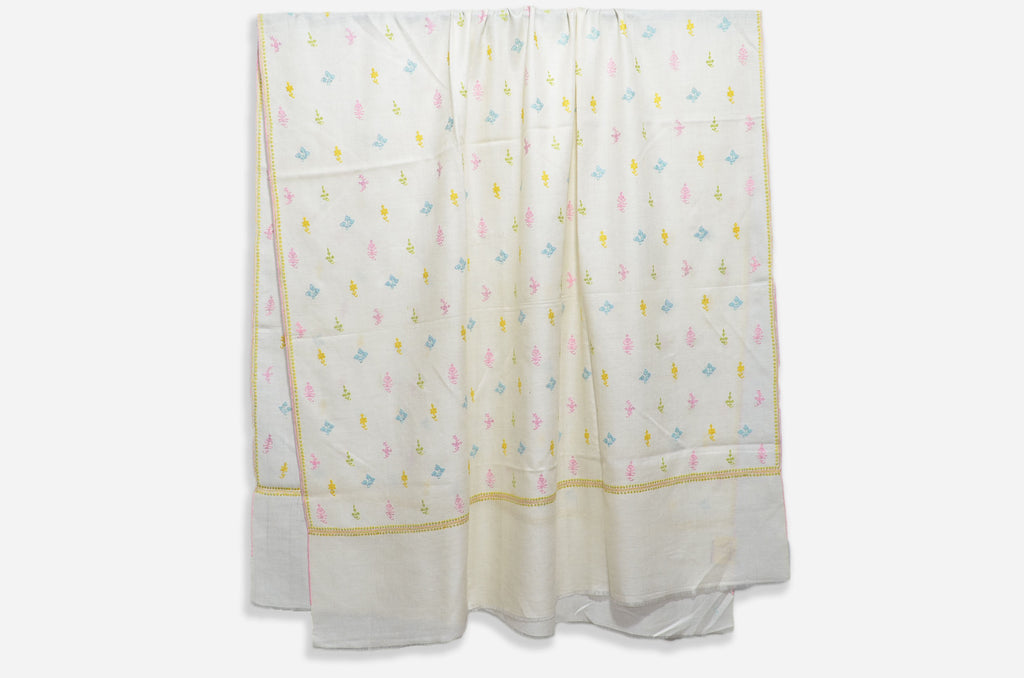 Ivory Jali with Beautiful Pastel Color Motifs