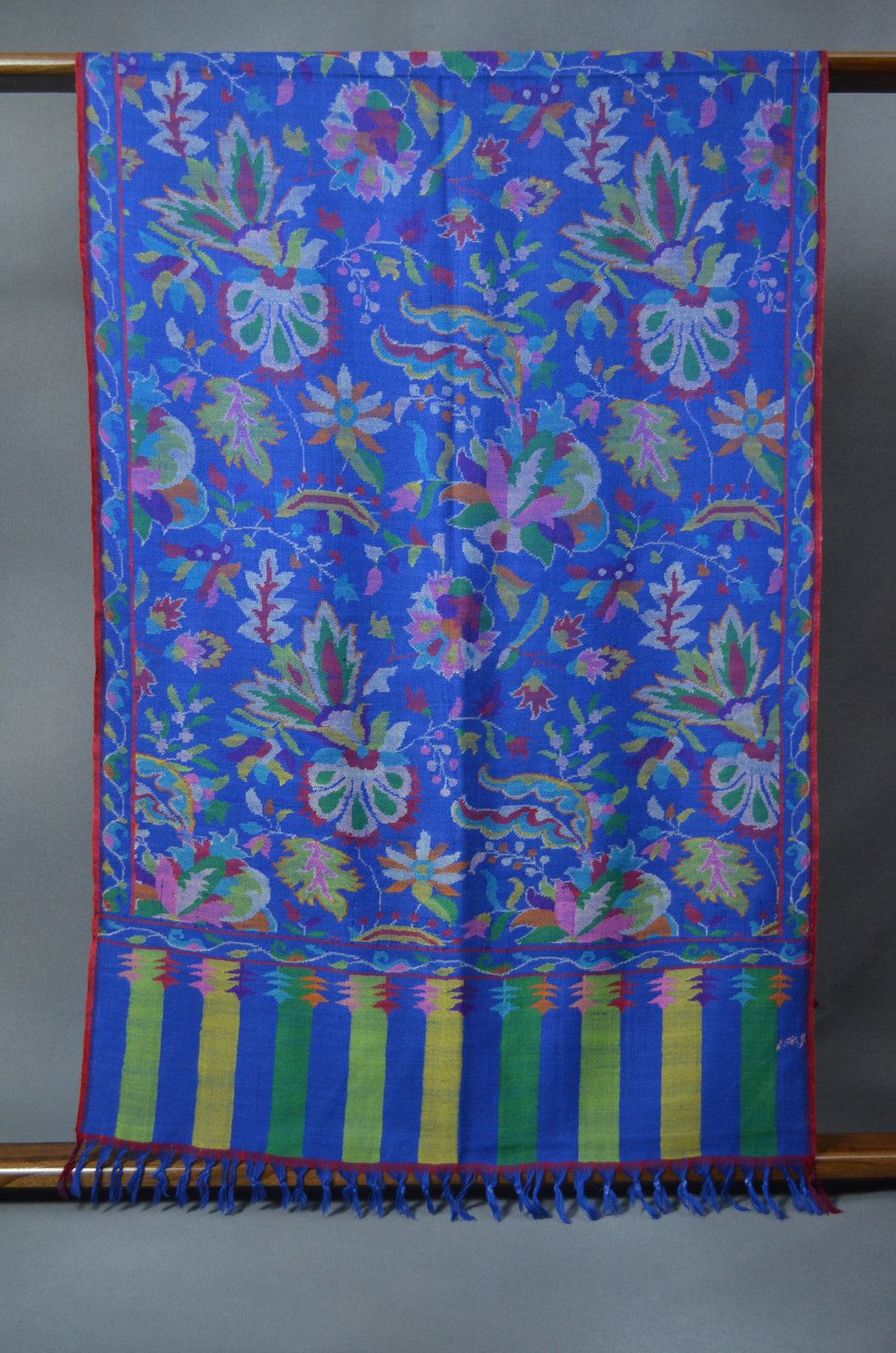 Blue Kani Pashmina Scarf