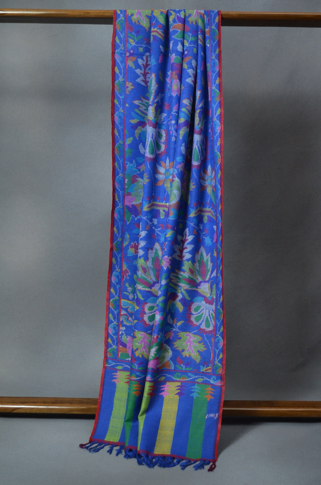 Blue Kani Pashmina Scarf