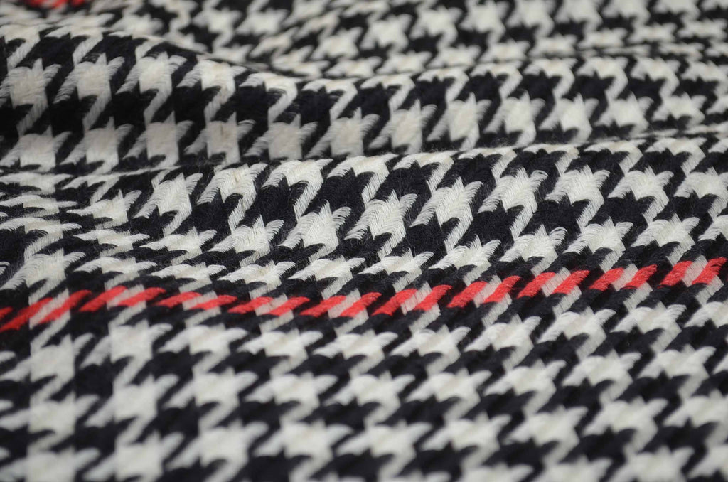 Black And White Knit Weave Merino Scarf