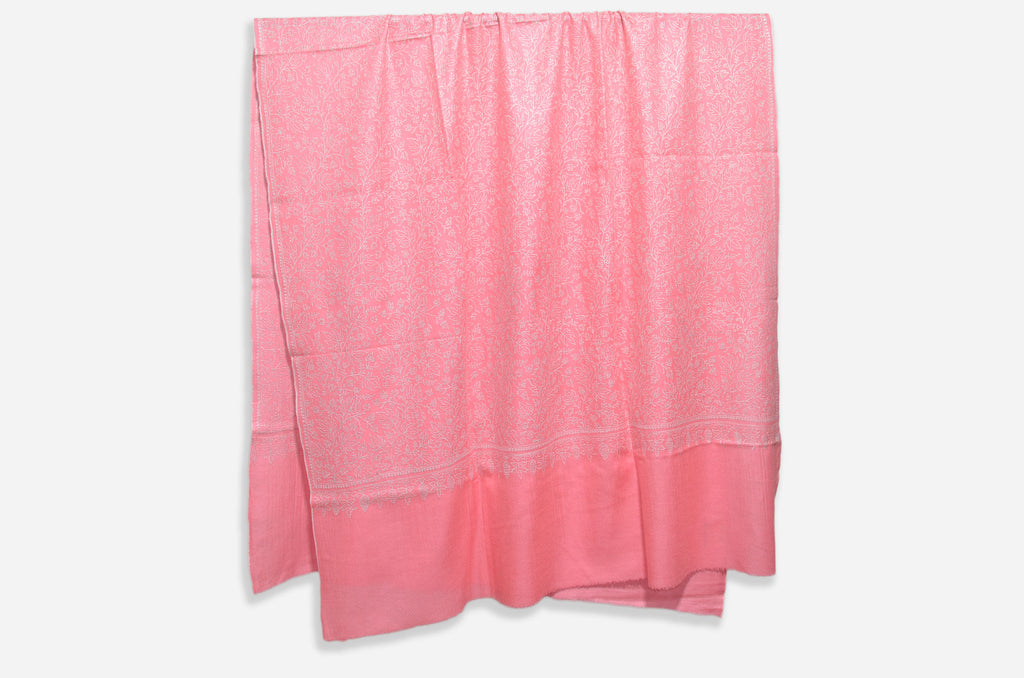 Pink Jali with White Embroidery