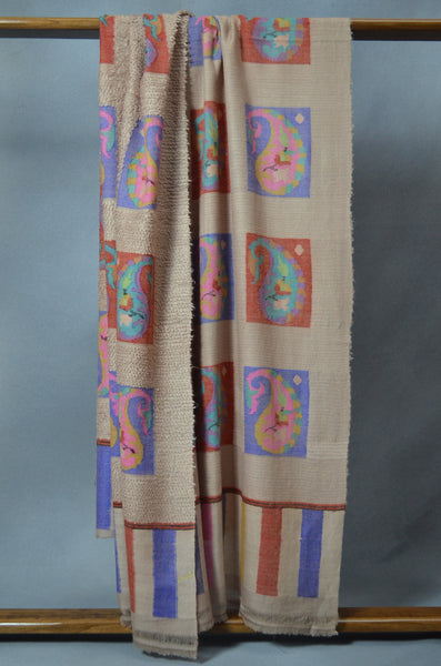 Un Dyed Natural Kani Pashmina Towel Shawl