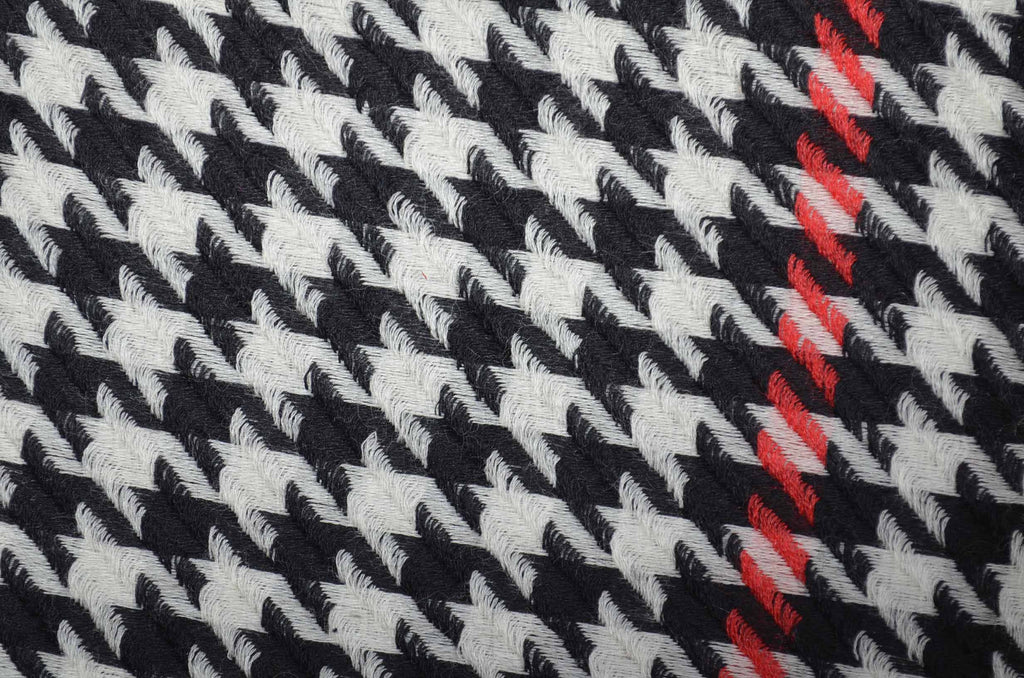 Black And White Knit Weave Merino Scarf