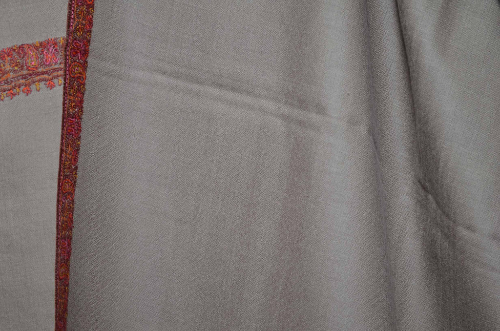 Un-Dyed Natural Cashmere Pashmina Shawl with Stunningly Pretty Border