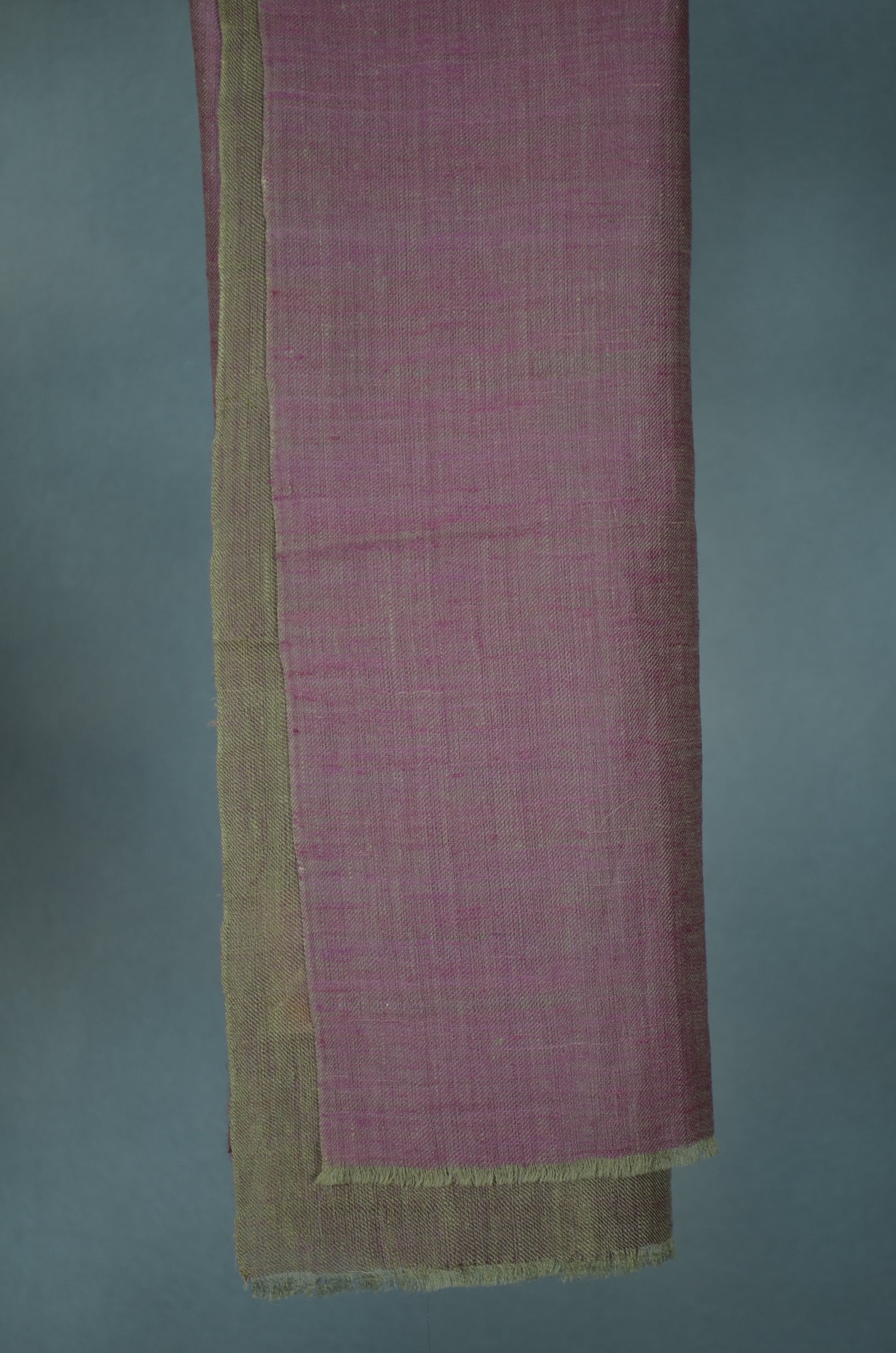 Reversible Magenta and Metallic Golden Handwoven Cashmere Pashmina Scarf