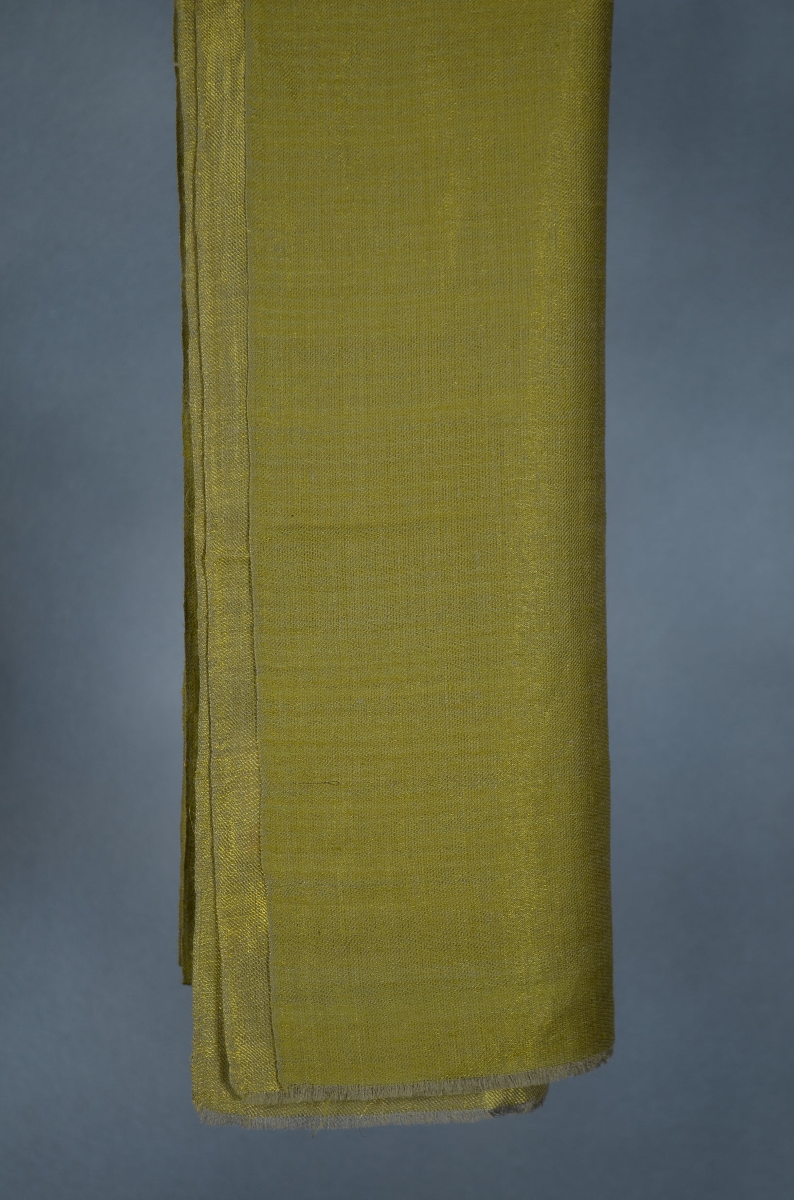 Reversible Metallic Yellow and Maroon Handwoven Cashmere Pashmina Scarf