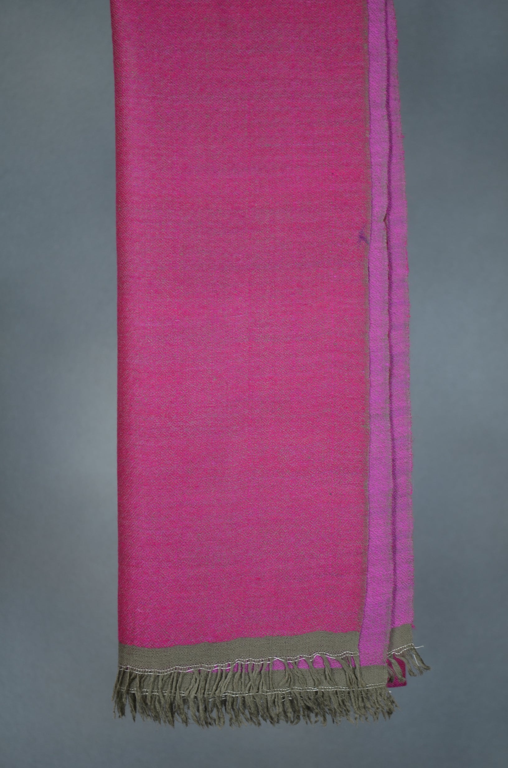 Reversible Magenta and Pink Handwoven Cashmere Pashmina Scarf