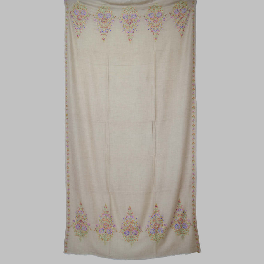 Un Dyed Natural Kalamkari Pashmina Shawl