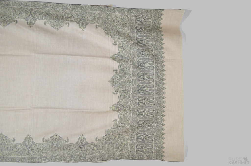 Mughal Cashmere Pashmina Shawl with Stunningly Pretty Border