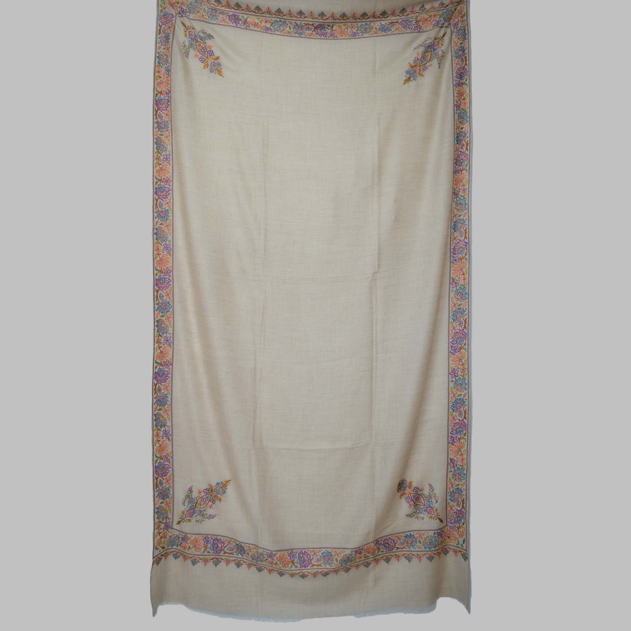 Un Dyed Natural Kalamkari Pashmina Shawl