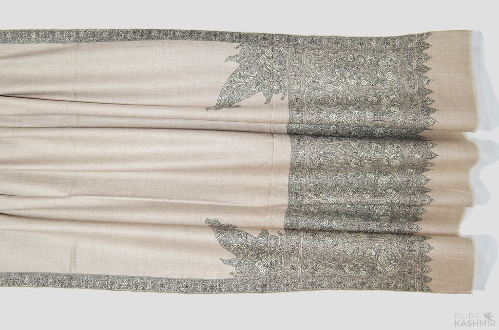 Mughal Cashmere Pashmina Shawl with Stunningly Pretty Border