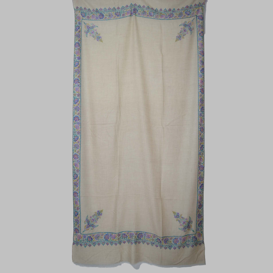 Un Dyed Natural Kalamkari Pashmina Shawl