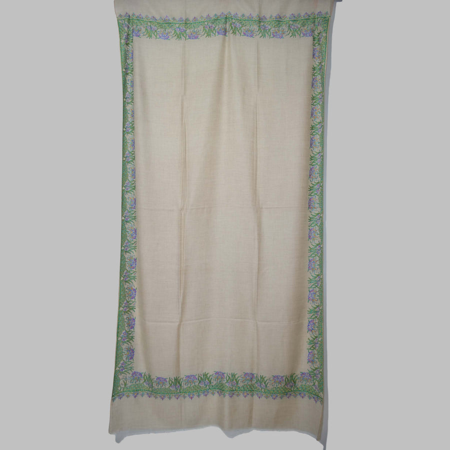 Un Dyed Natural Kalamkari Pashmina Shawl