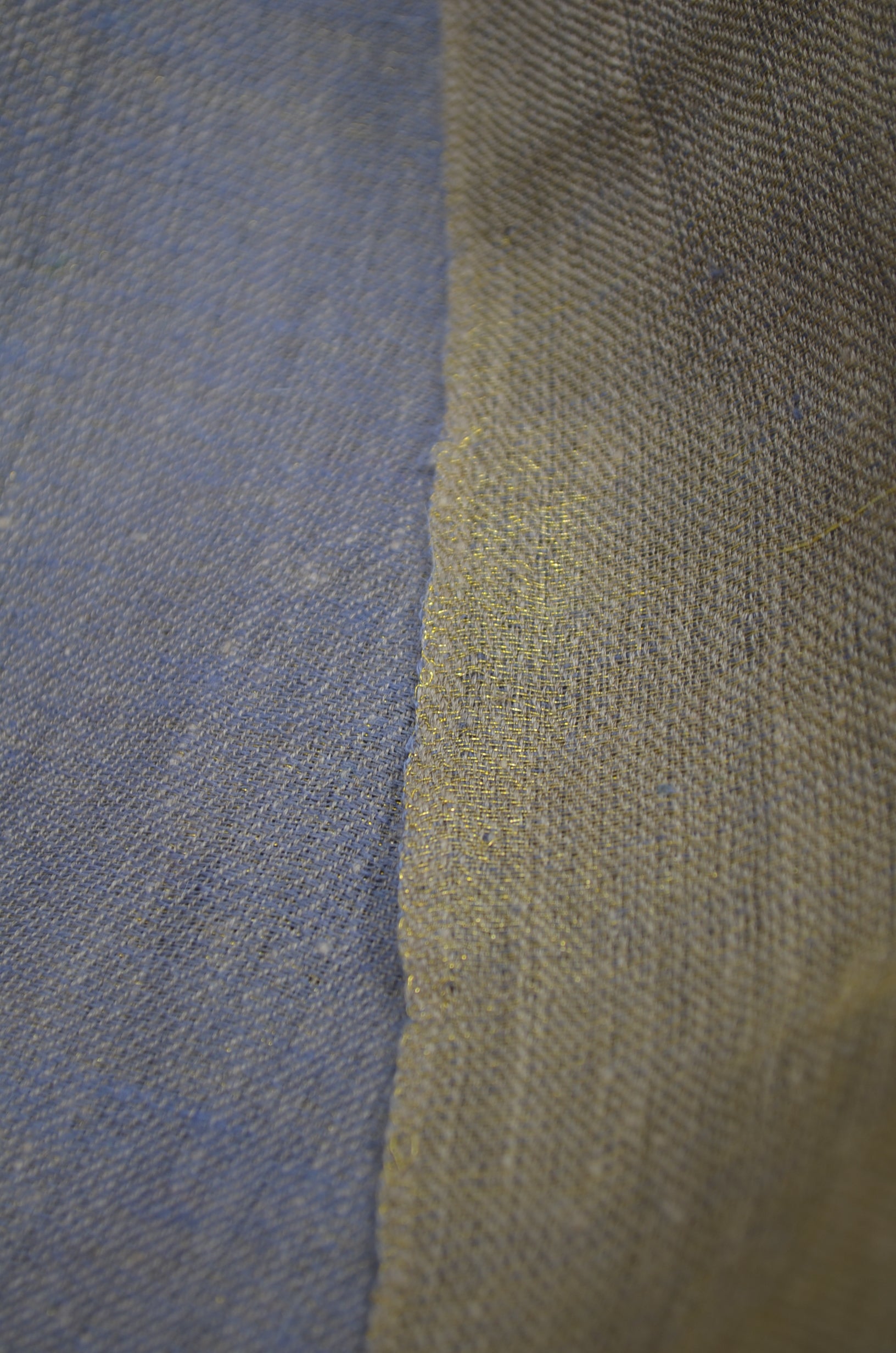 Reversible Cloud and Metallic Golden Handwoven Cashmere Pashmina Scarf