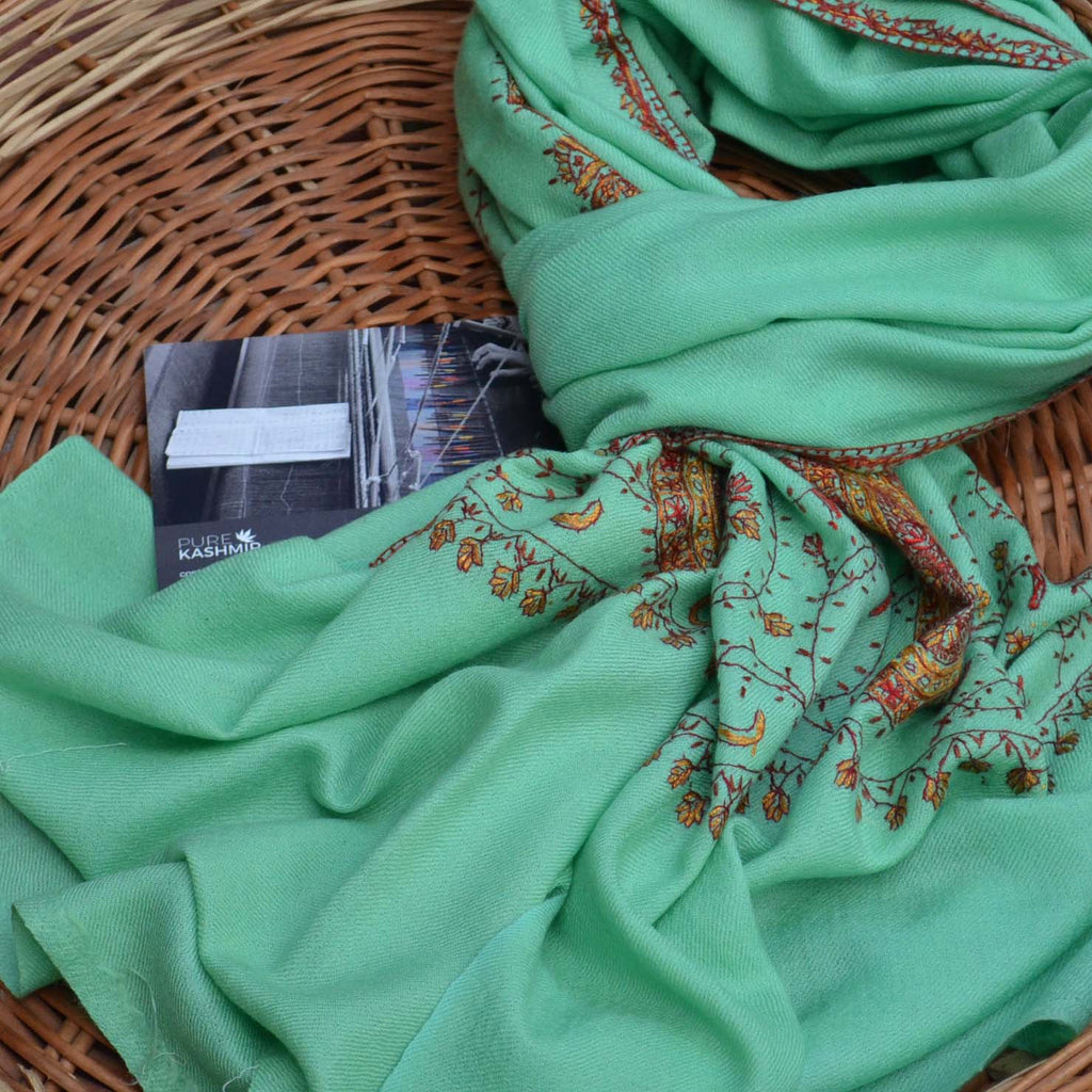 Merino cashmere woolen embroidered scarf