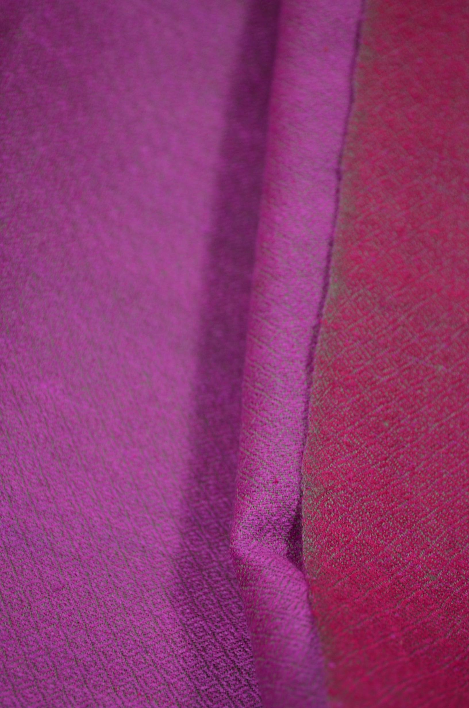 Reversible Magenta and Pink Handwoven Cashmere Pashmina Scarf