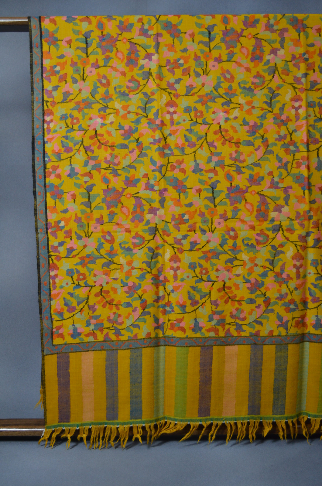 Yellow Kani Jamawar Pashmina Shawl