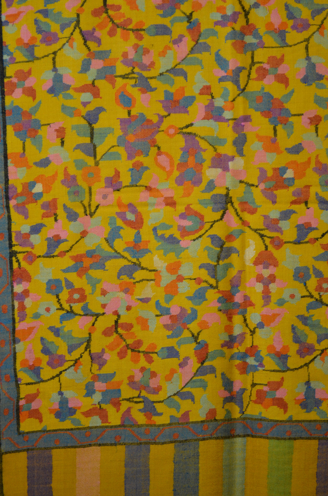 Yellow Kani Jamawar Pashmina Shawl