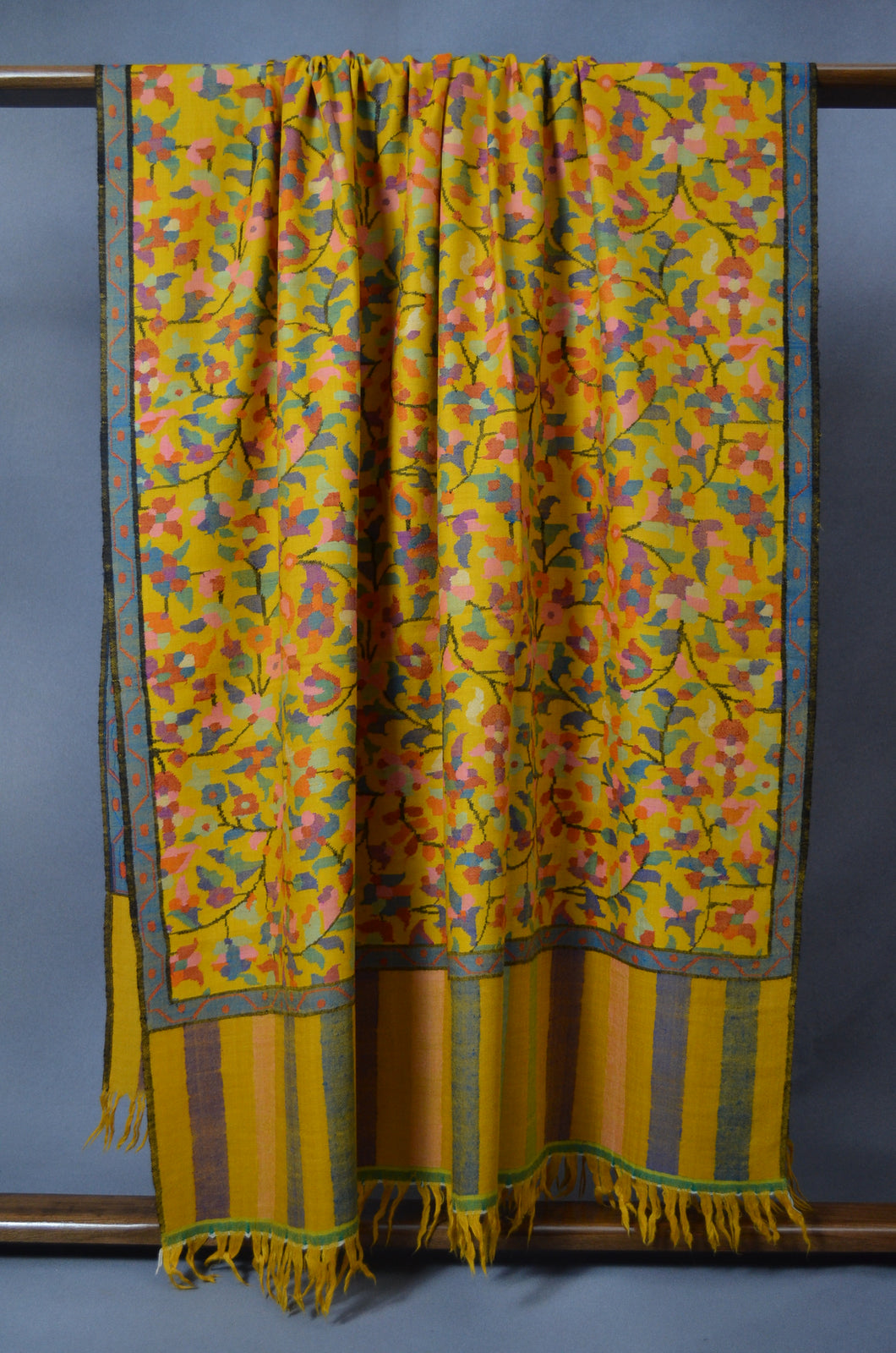 Yellow Kani Jamawar Pashmina Shawl
