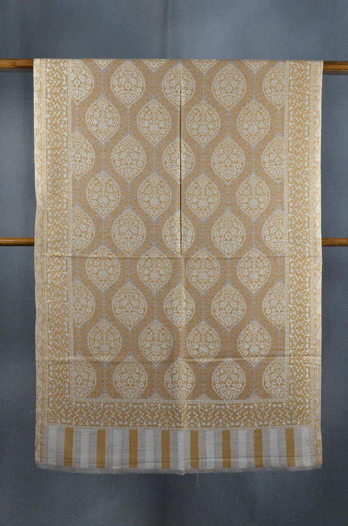 Golden Multicolor Jacquard Kani Pattern Merino Wool Scarf
