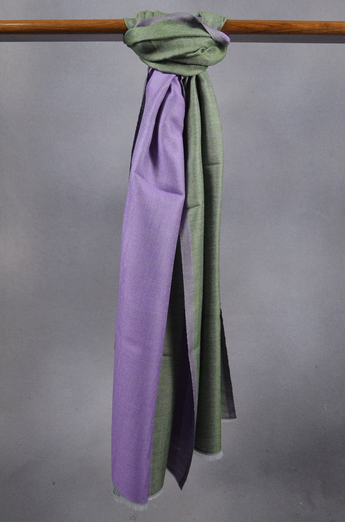 Amethyst & Green Reversible Merino & Silk Scarf