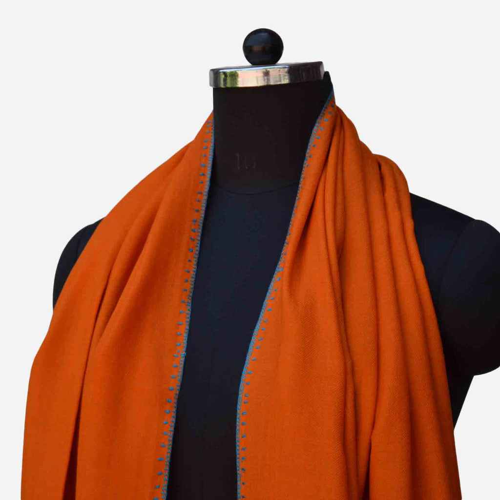 Better quality than burberry, this Kashmiri woolen embroidery scarf is 100% pure wool