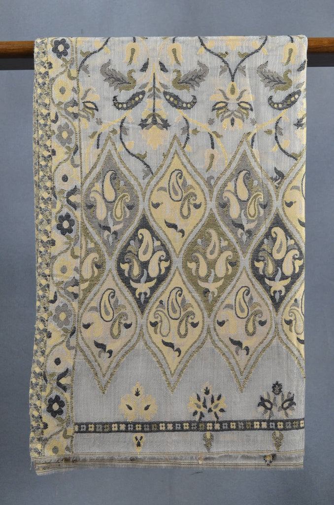 Off-white Base Multicolor Jacquard Kani Merino Wool Scarf