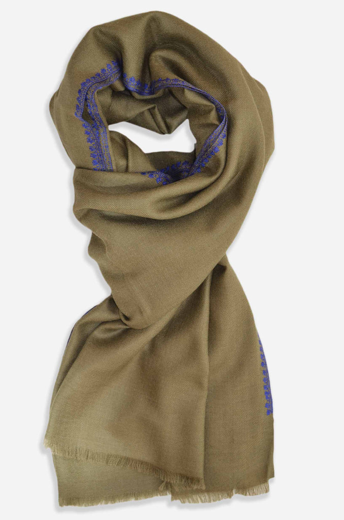 Brown Sozni Embroidery Shawl