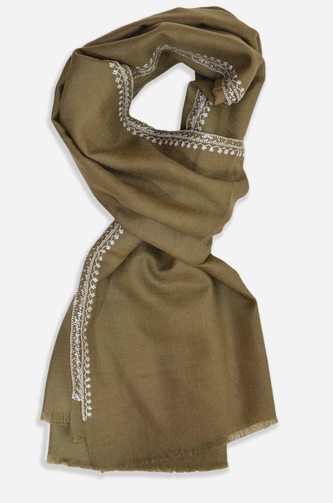 Brown Sozni Embroidery Shawl